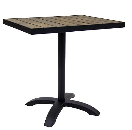 Teak Faux Dark Brown Restaurant Tabletops with Base.